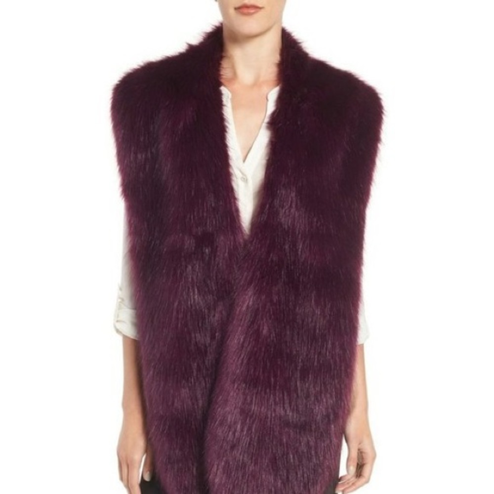 Badgley Mischka Faux Mink Stole Shawl